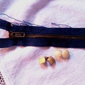Vintage buttons and zipper